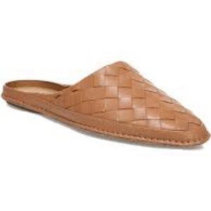 Vince Leather Slip-On Mules  in Tan